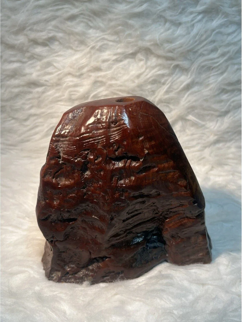 Vintage Redwood Burl Distressed Vase Pen Pencil Holder Handmade